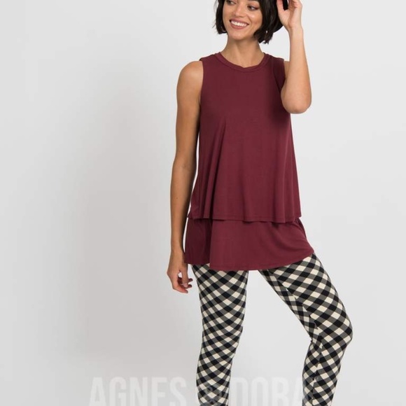 Agnes & Dora Tops - Tiered Tunic Black Cherry